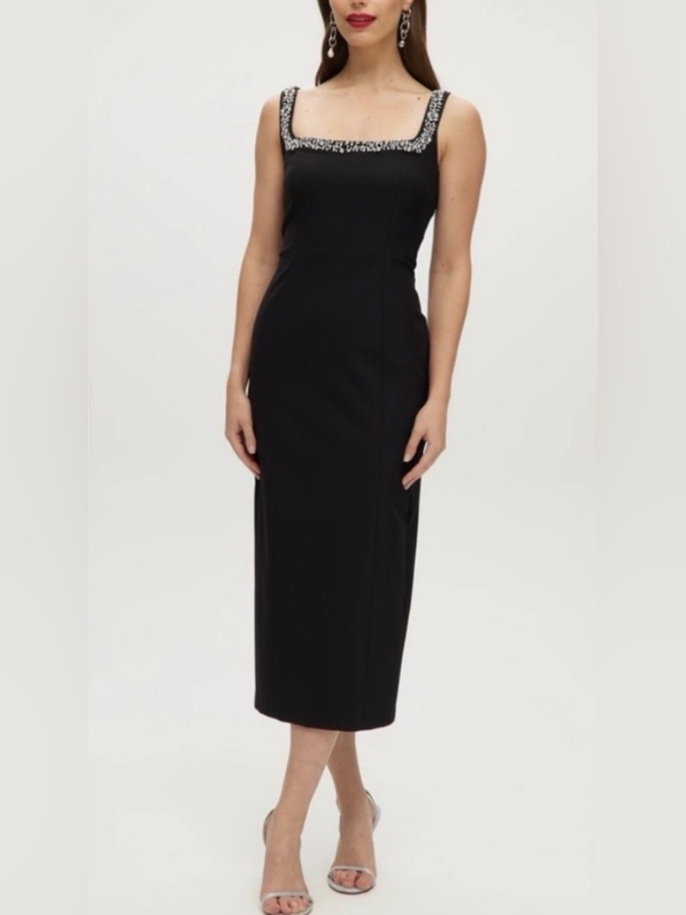 Camila Coelho Embellished Midi Dress in Black Size Medium NWT